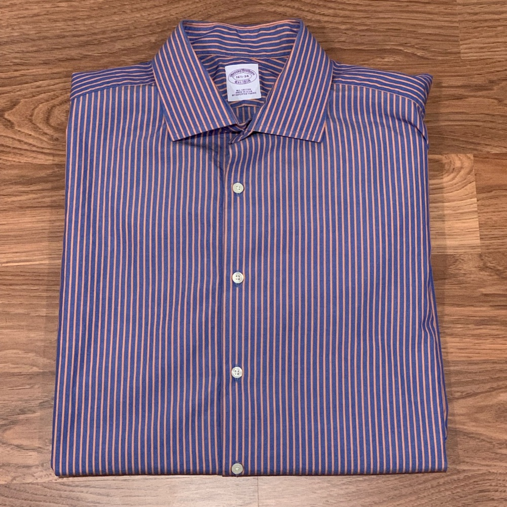 Brooks Brothers Striped Casual Dress Shirt Sz L